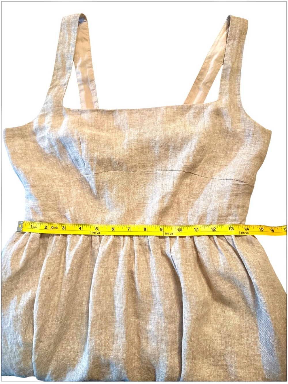 Quince 100% European Linen Fit & Flare Midi Dress Flax Beige Neutral Size Medium - Picture 11 of 16